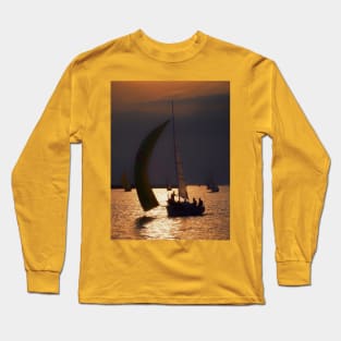 Racing boats at sunset Long Sleeve T-Shirt